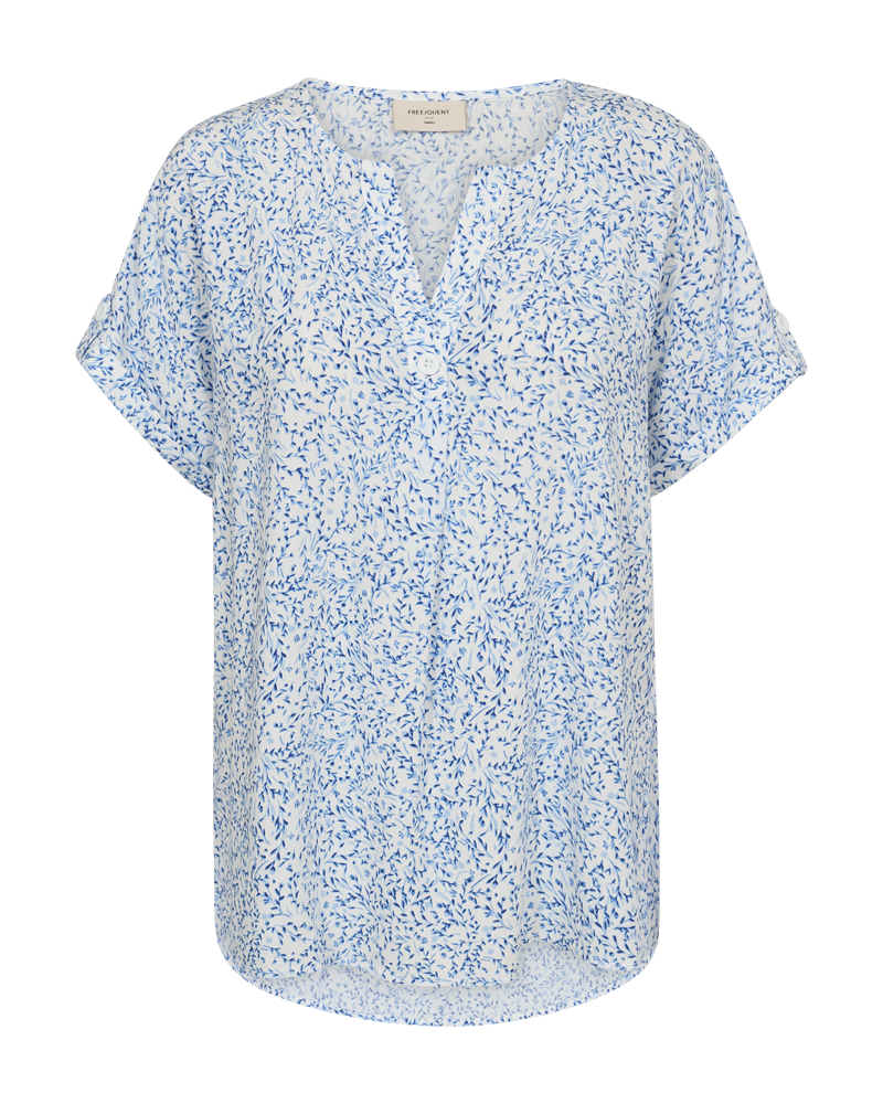 FQADNEY - FLORAL BLOUSE - WHITE AND BLUE