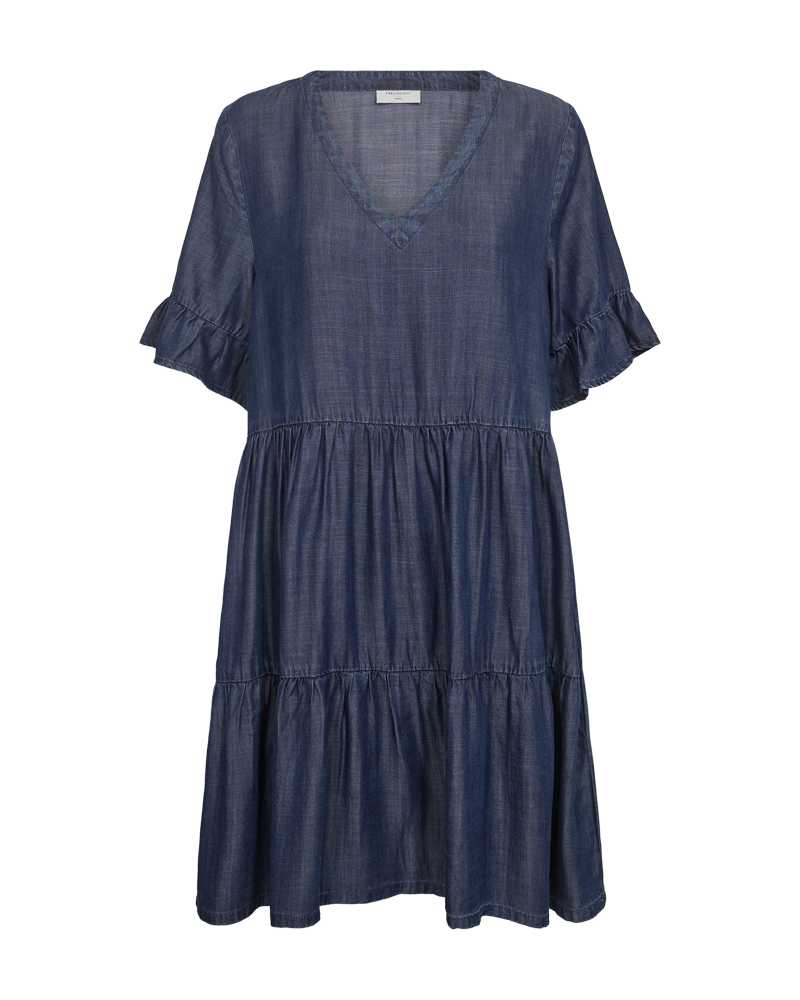 FQRENNA - DRESS WITH DENIM LOOK - BLUE