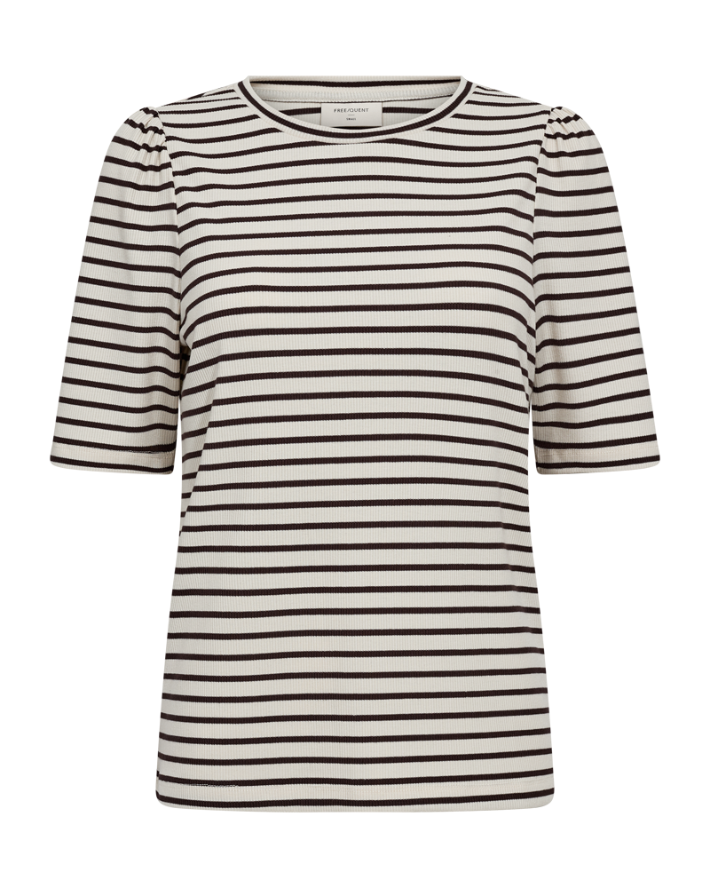 Fqeloisel - gestreepte t -shirt - beige en bruin