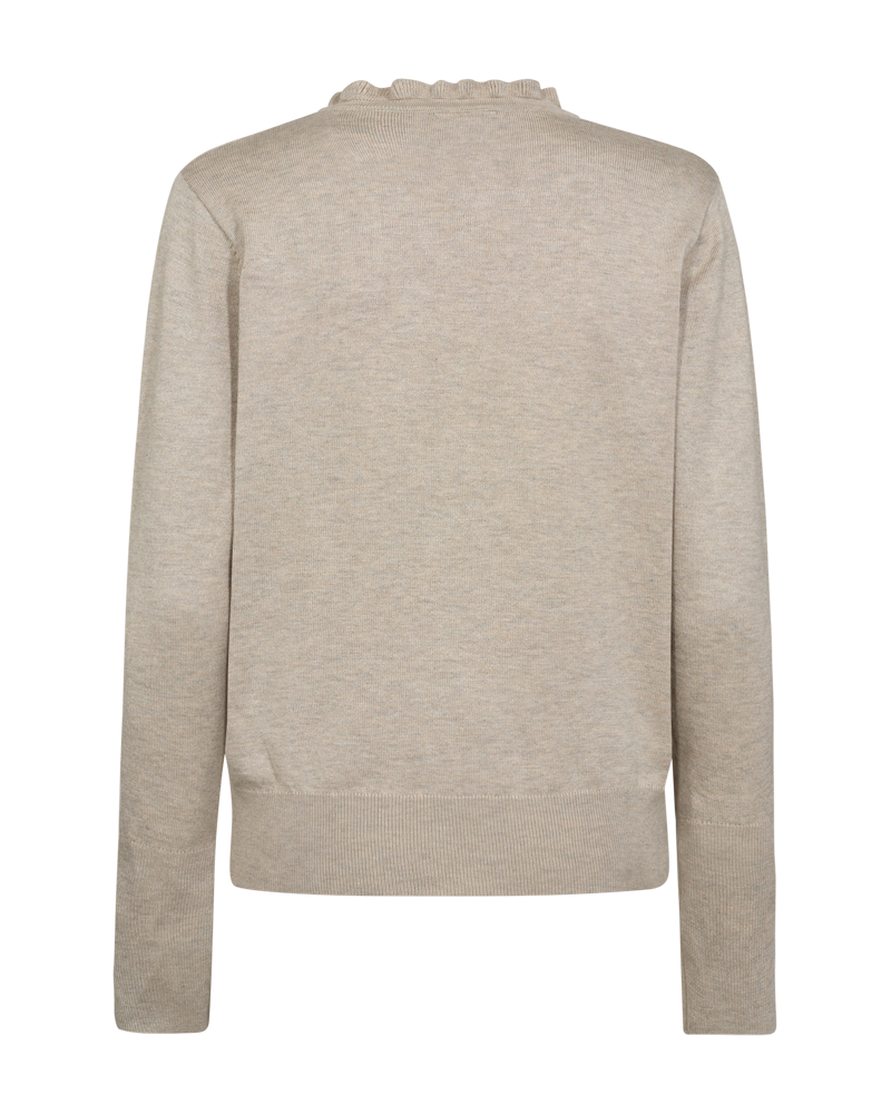 FQKATIE -FQKATIE - Fijne breated pullover met ruches - Beige