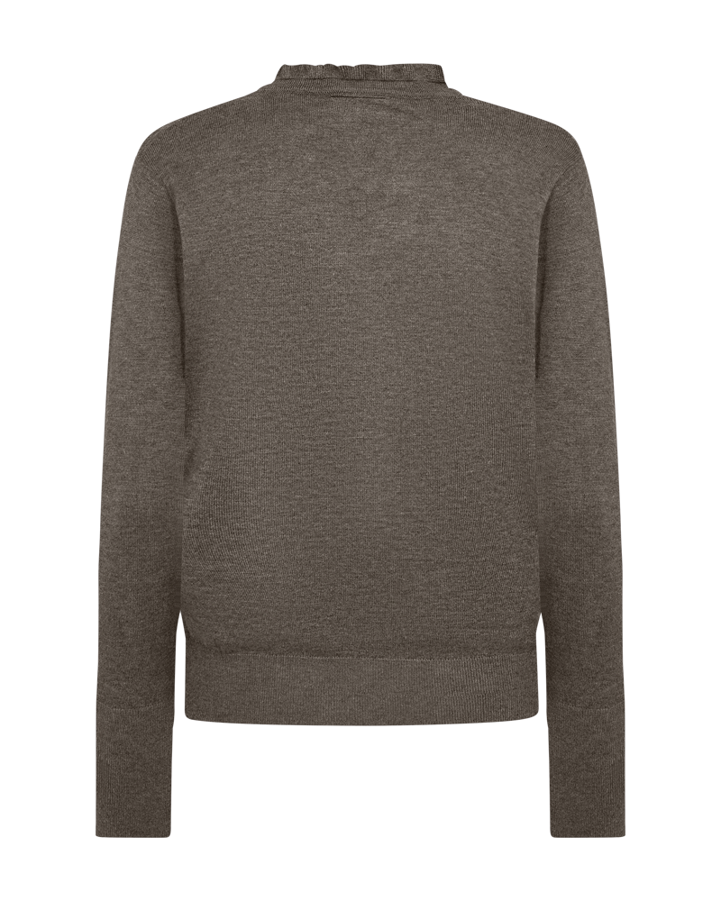 FQKATIE - Fijne breated pullover met ruches - Brown