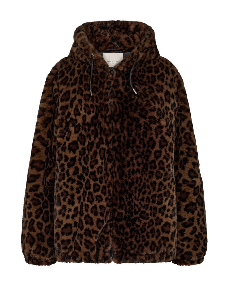 Fqpona - faux bontbomberjack - zwart en bruin