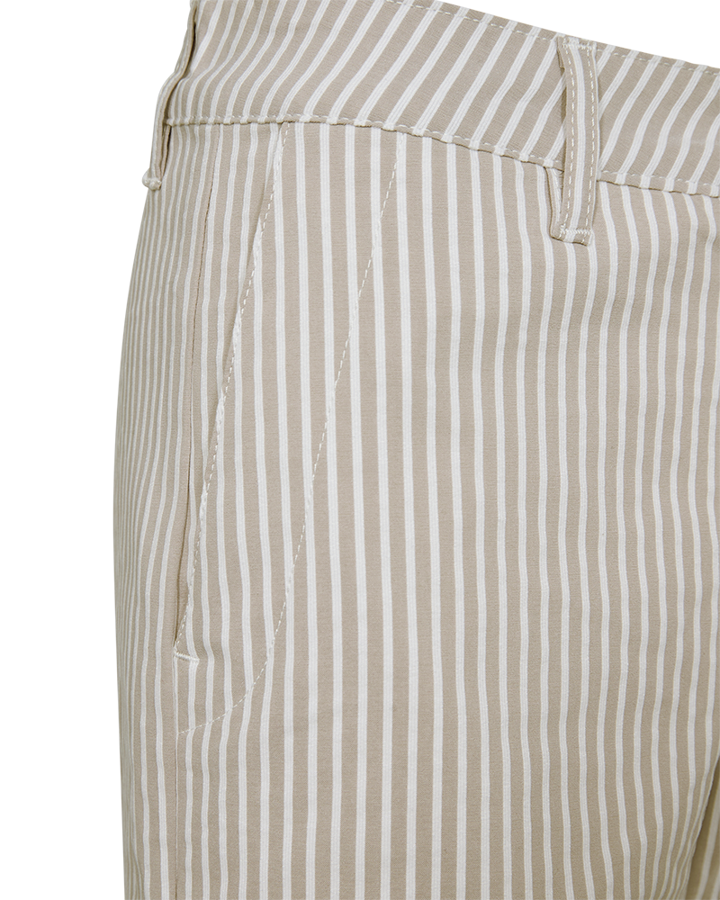 Fqrex - gestreepte shorts - beige en wit