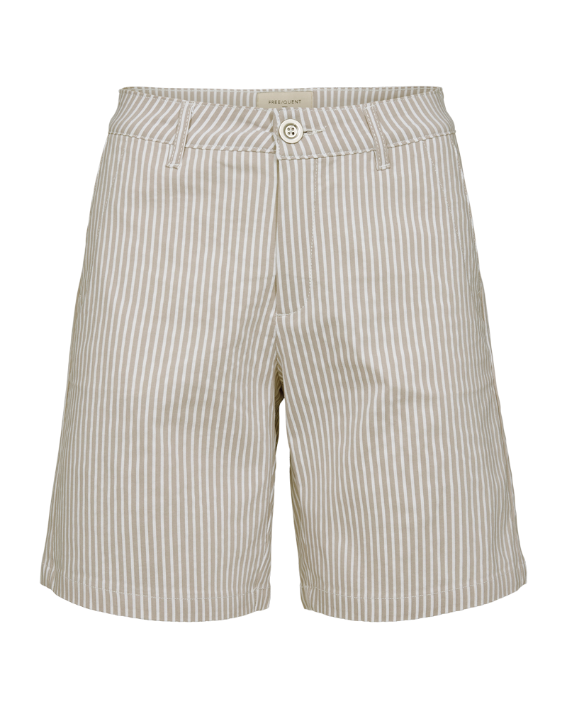 Fqrex - gestreepte shorts - beige en wit