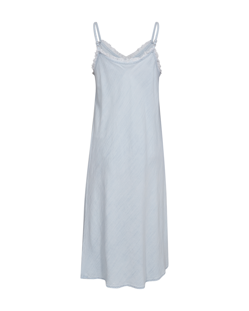 FQRENNA - DRESS WITH FRINGES - BLUE