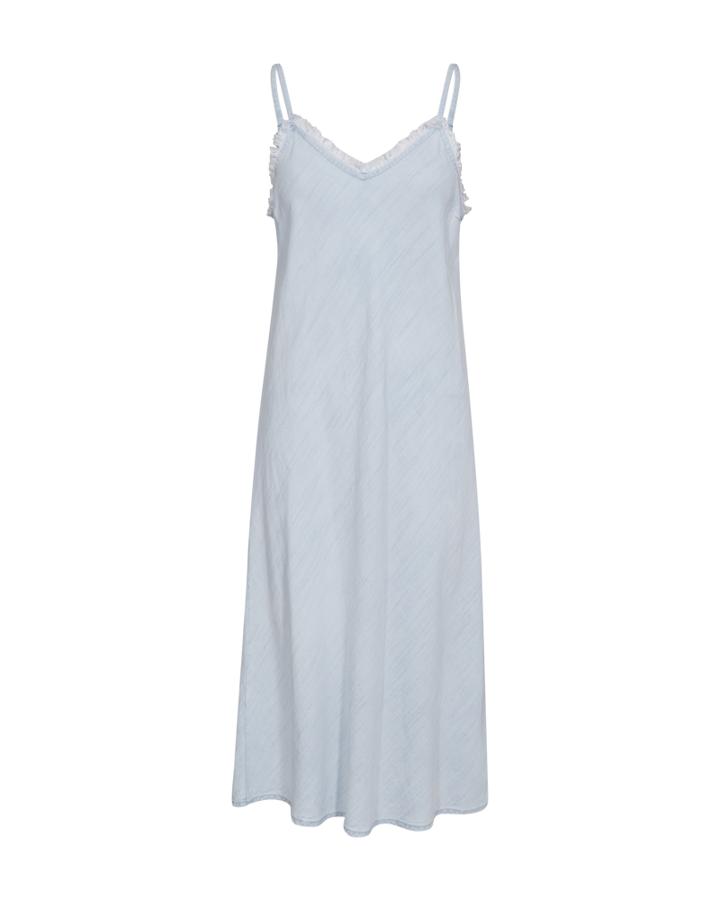 FQRENNA - DRESS WITH FRINGES - BLUE