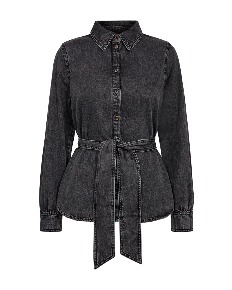 FQLisea - shirt met stropdas - grijs