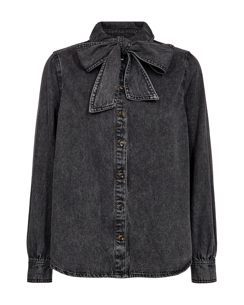FQLisea - shirt met stropdas - grijs