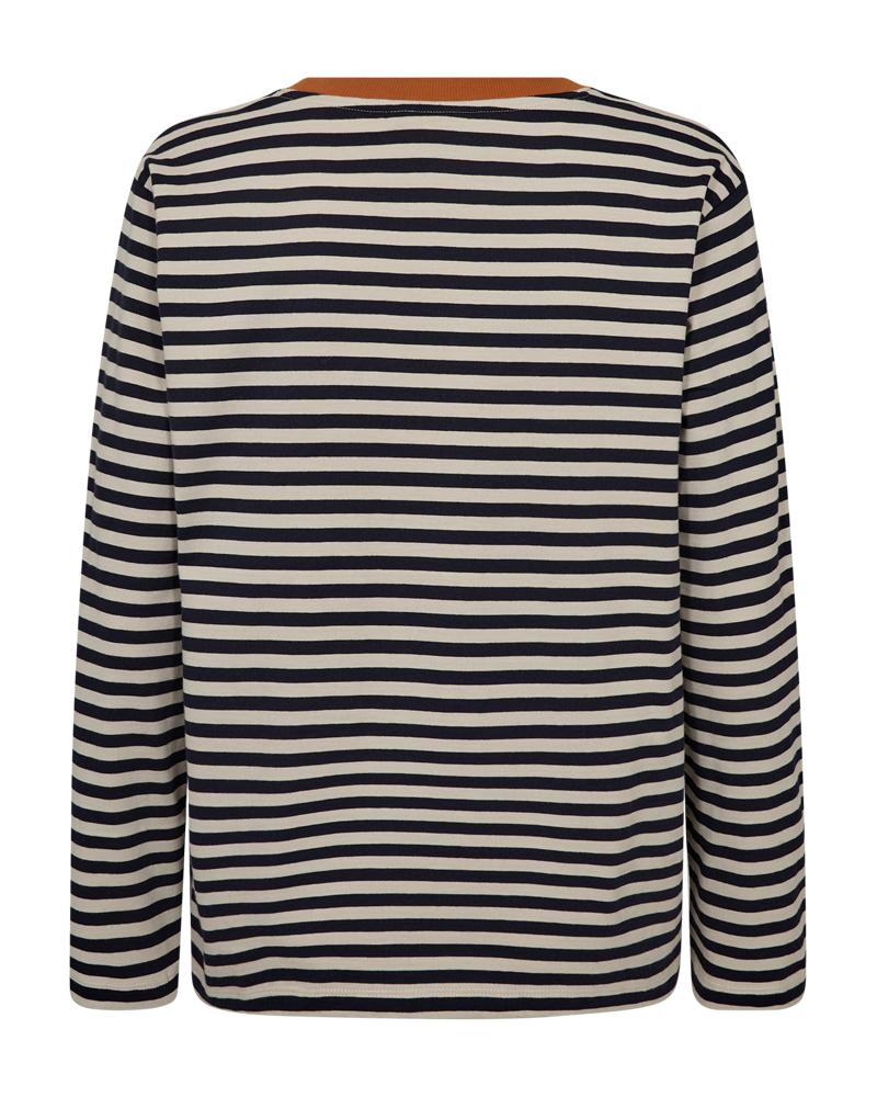 FQJEMMA - T -shirt met lange mouwen - blauw en beige