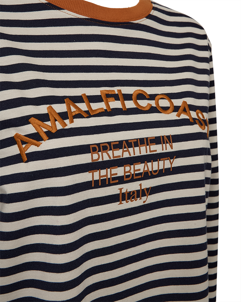 FQJEMMA - T -shirt met lange mouwen - blauw en beige