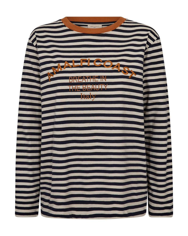 FQJEMMA - T -shirt met lange mouwen - blauw en beige