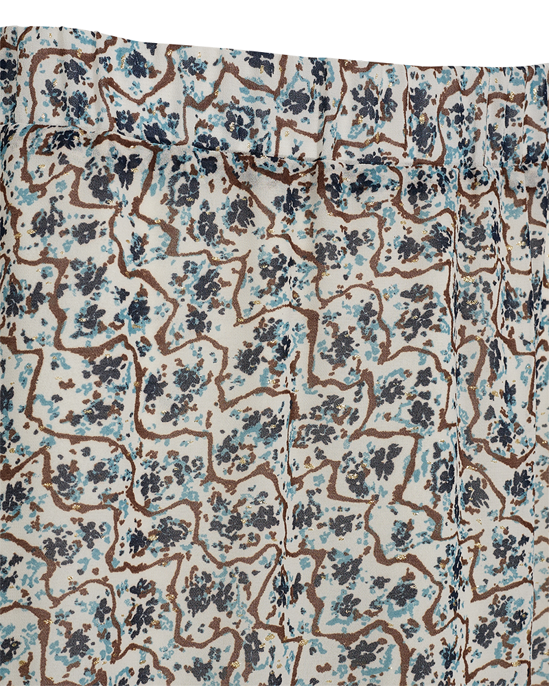 FQSUS - Chiffon -rok met glitterprint - Blauw en beige