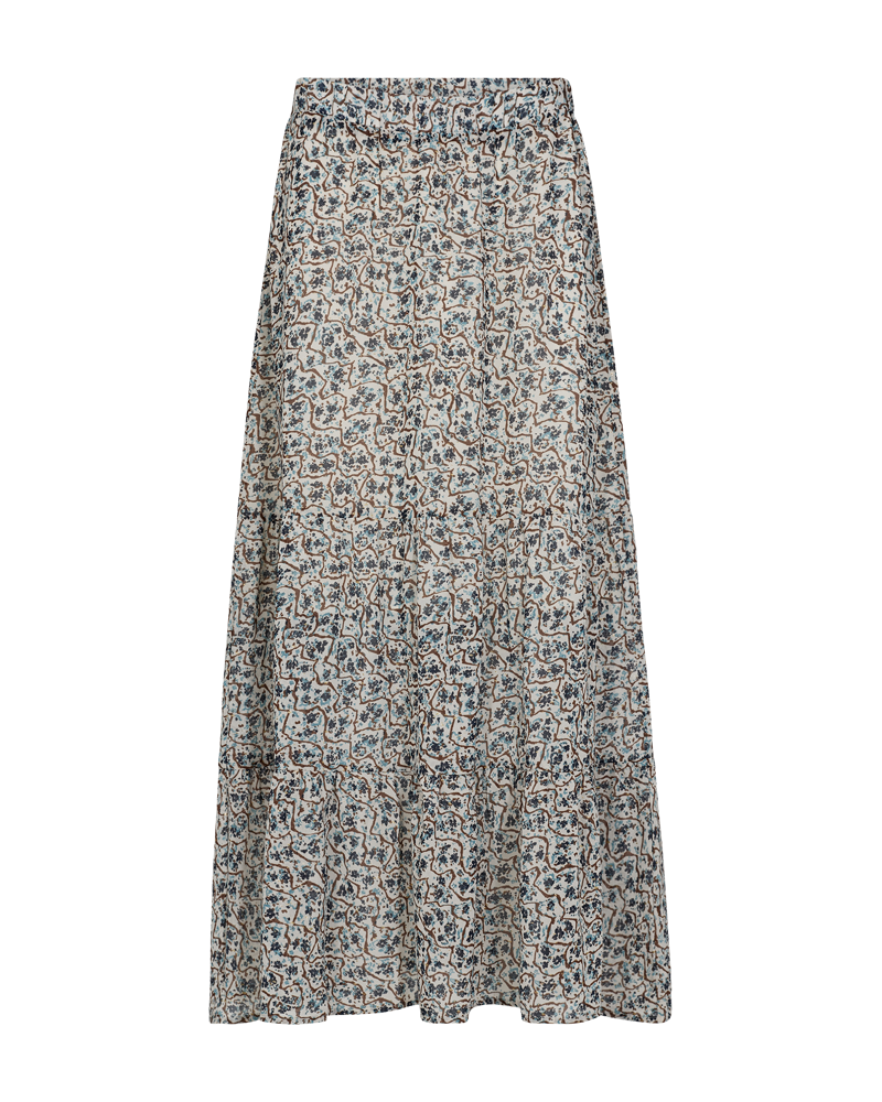 FQSUS - Chiffon -rok met glitterprint - Blauw en beige