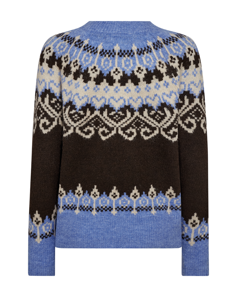 FQMERLA - PULLOVER - BLUE AND BROWN