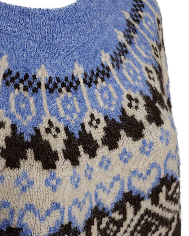 FQMERLA - PULLOVER - BLUE AND BROWN