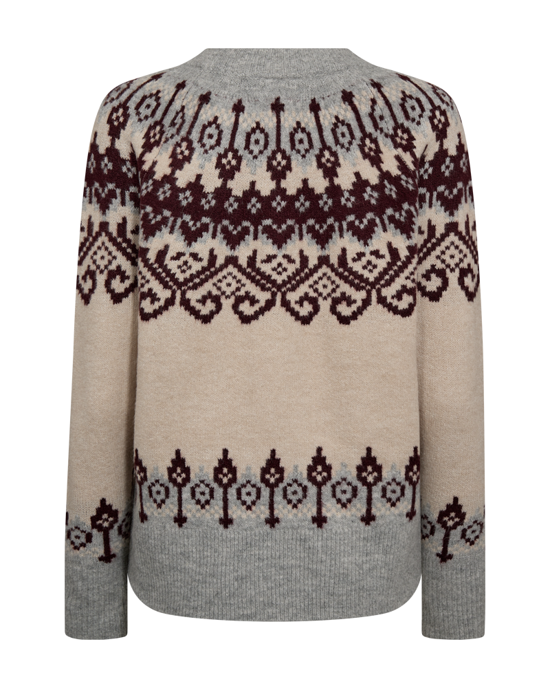 FQMERLA - PULLOVER - GREY AND BEIGE