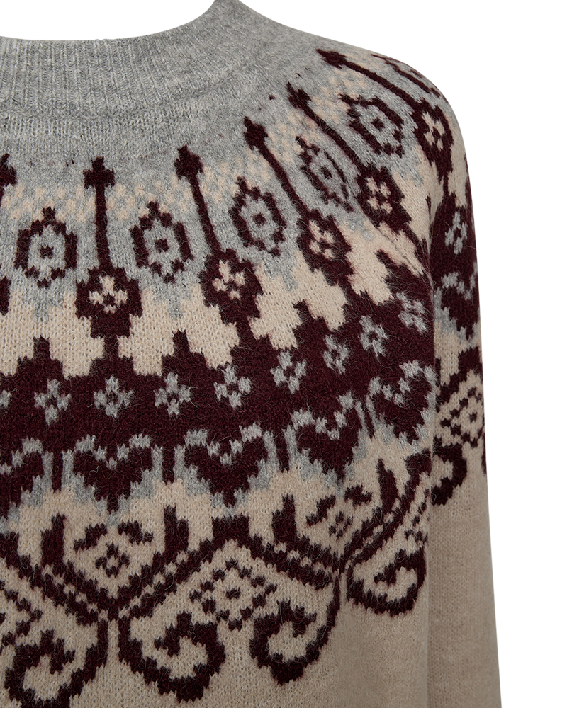 FQMERLA - PULLOVER - GREY AND BEIGE