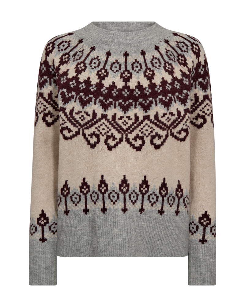 FQMERLA - PULLOVER - GREY AND BEIGE