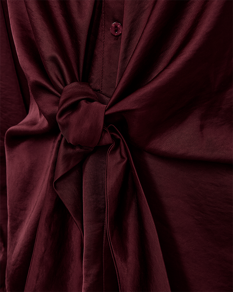 FQDOVE - Blouse met geknoopte details - Bordeaux