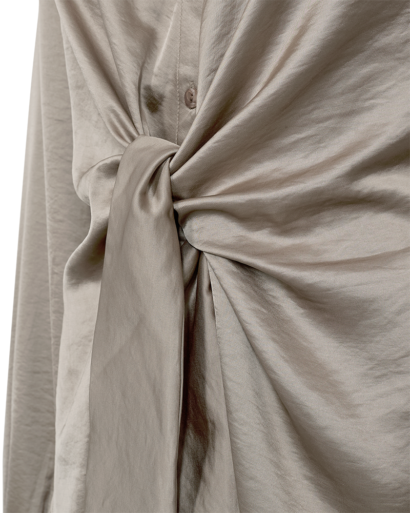 FQDOVE - Blouse met geknoopte details - Brown