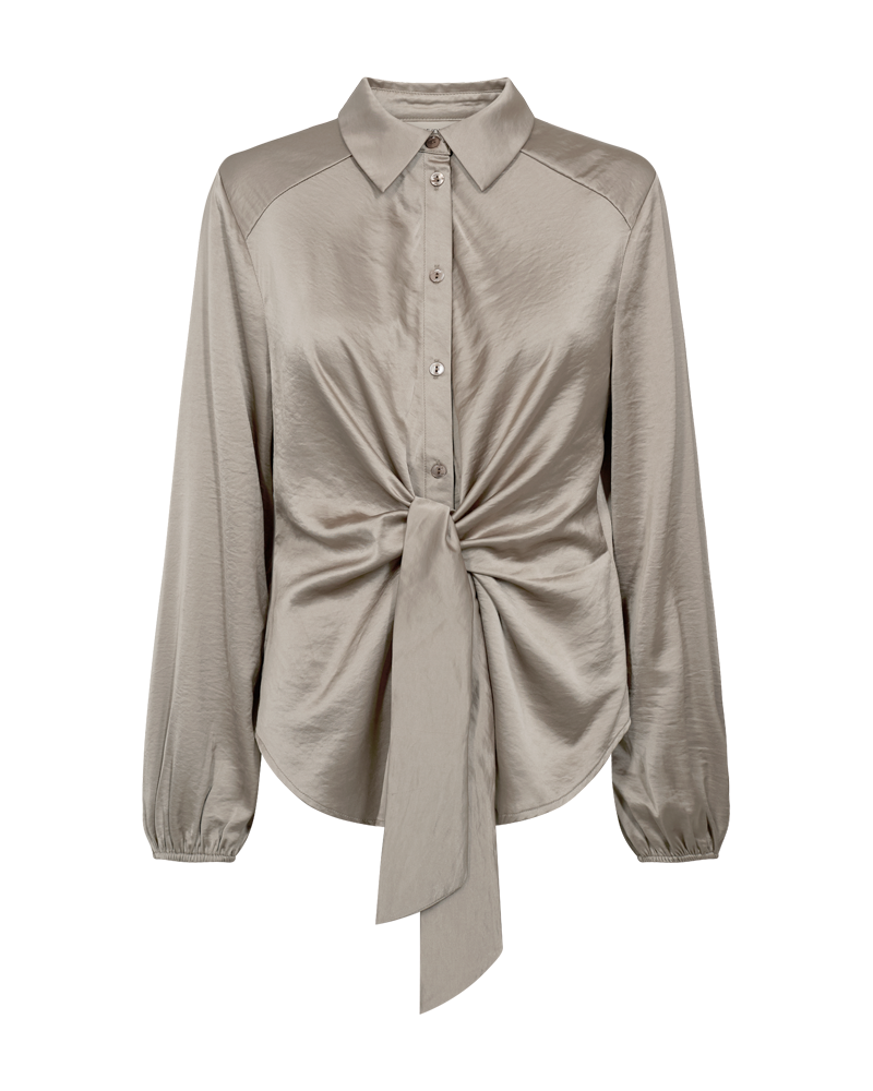 FQDOVE - Blouse met geknoopte details - Brown