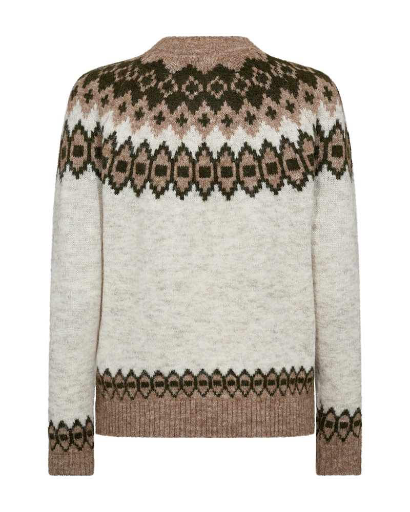 FQNOVALA - CARDIGAN - GREEN AND BEIGE