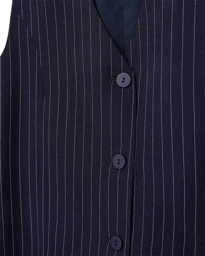 FQMYNTE - WAISTCOAT - Blauw en wit