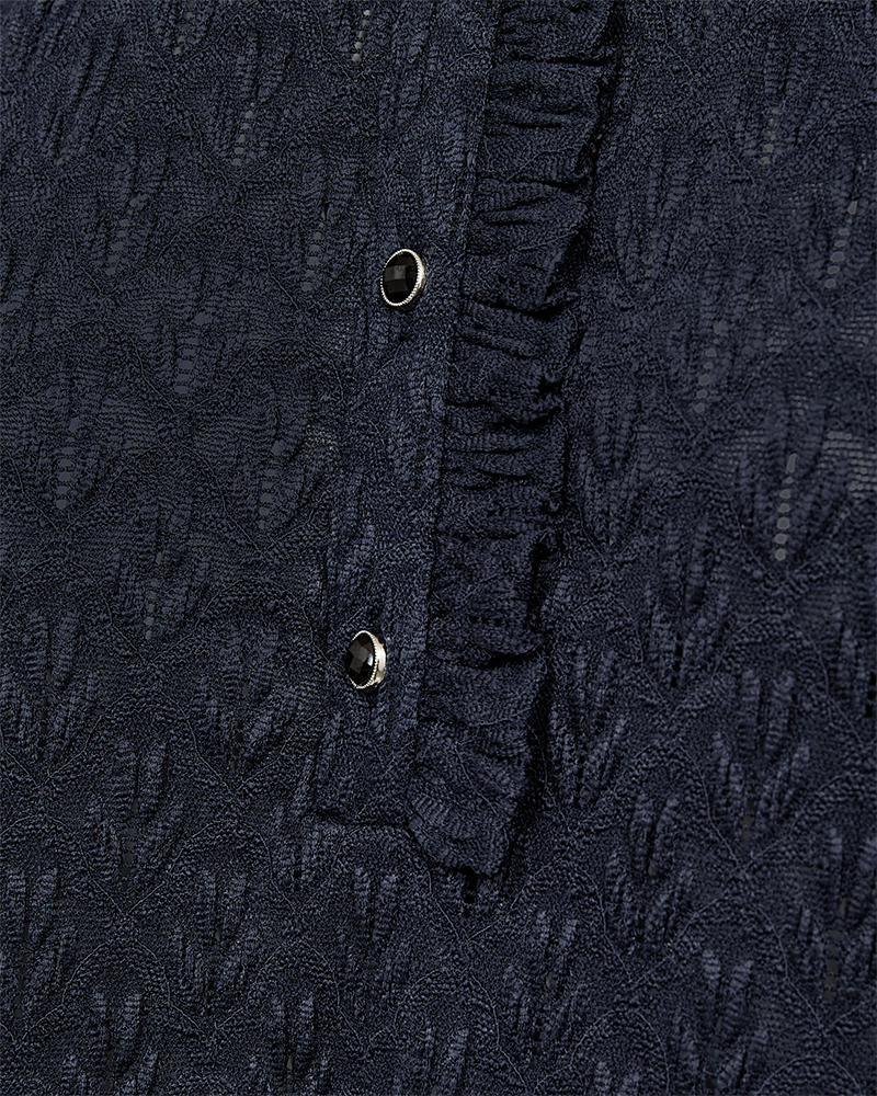 FQRIGGA - BLOUSE WITH LACES - BLUE