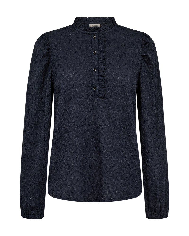 FQRIGGA - BLOUSE WITH LACES - BLUE