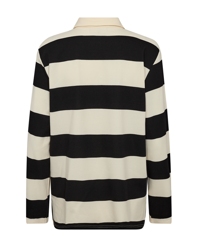 FQNILLA - POLOSHIRT - BLACK AND BEIGE