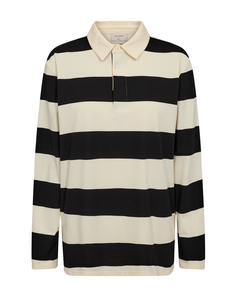 FQNILLA - POLOSHIRT - BLACK AND BEIGE