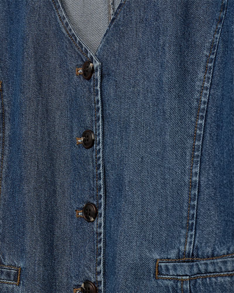 Fqmilo - waistcoat - blauw