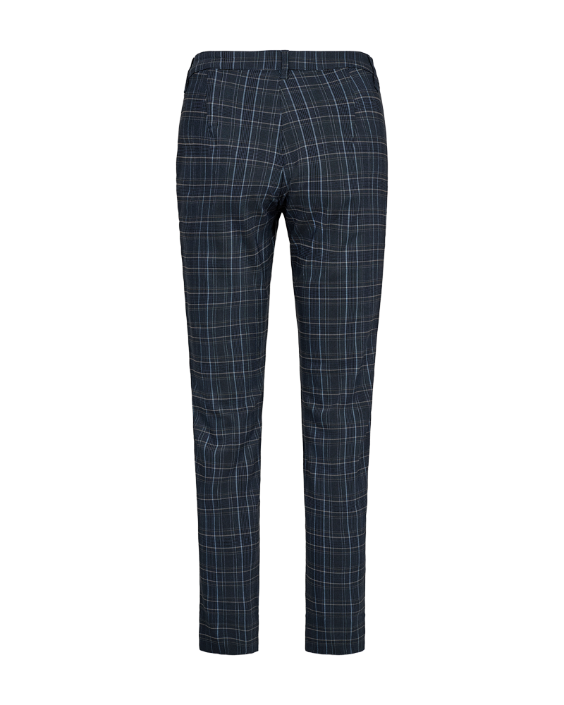 FQREX - ANKLE PANTS WITH CHECKERED PRINT - BLACK AND BLUE