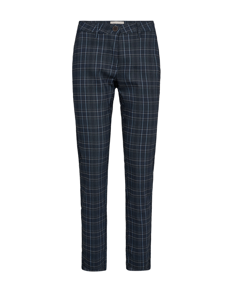 FQREX - ANKLE PANTS WITH CHECKERED PRINT - BLACK AND BLUE