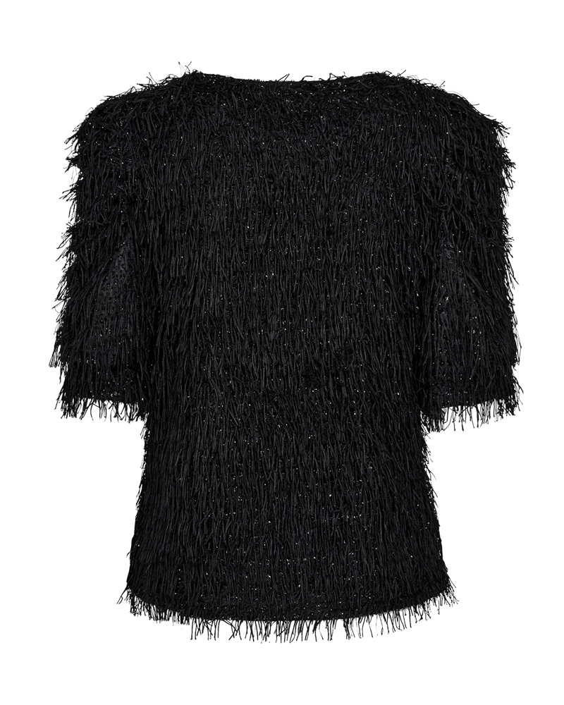 FQMARLIN - BLOUSE WITH FRINGES - BLACK