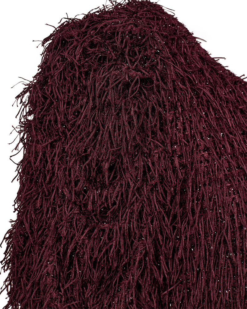 FQMARLIN - DRESS WITH FRINGES - BORDEAUX