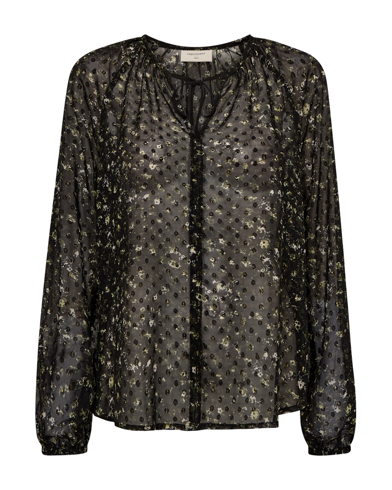 FQSANDA - BLOUSE - BLACK AND GREEN