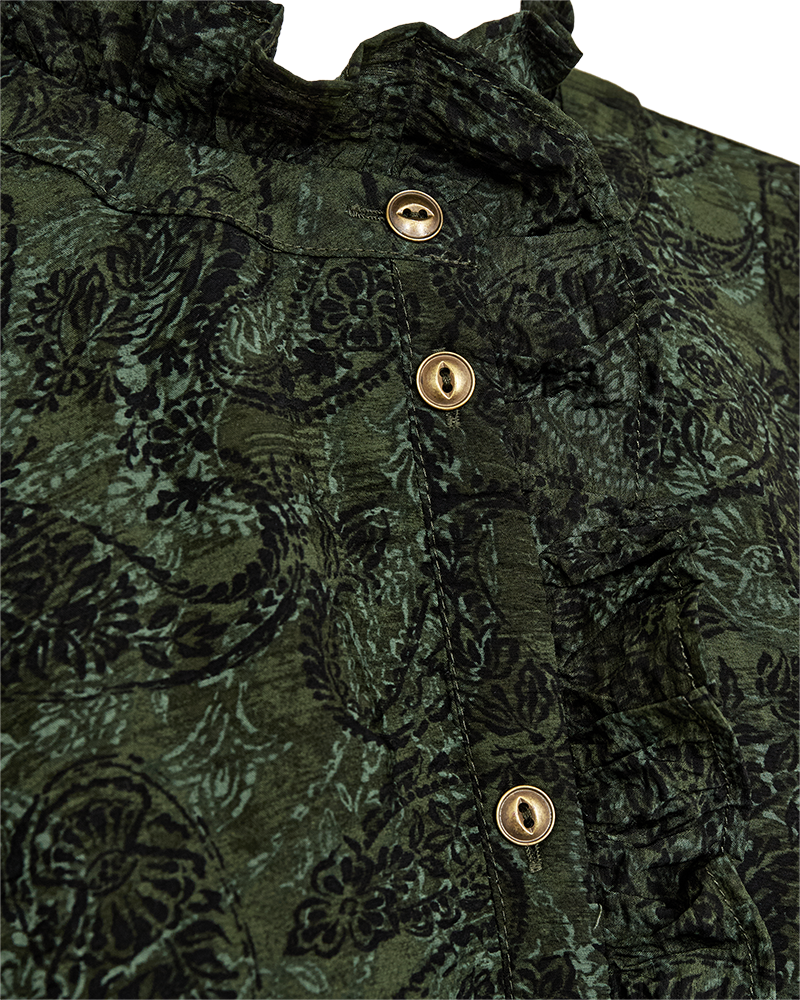 FQMOLIN - BLOUSE - BLACK AND GREEN
