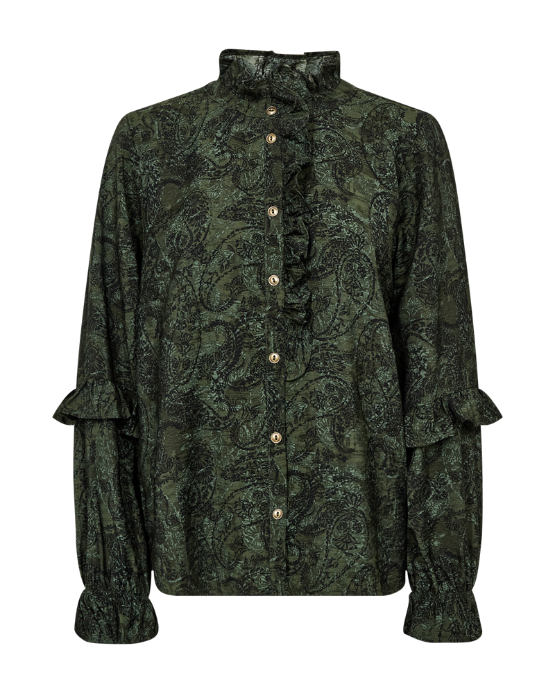 FQMOLIN - BLOUSE - BLACK AND GREEN
