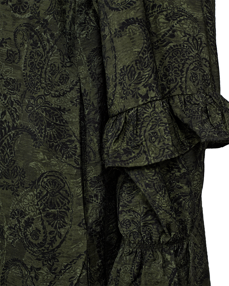 FQMOLIN - DRESS - BLACK AND GREEN