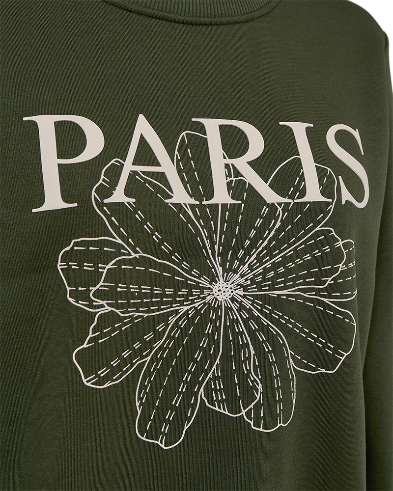 FQKAMELA - PULLOVER - GREEN AND BEIGE