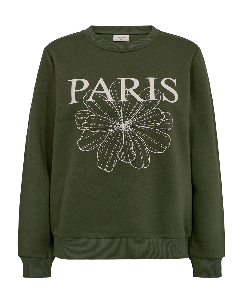 FQKAMELA - PULLOVER - GREEN AND BEIGE