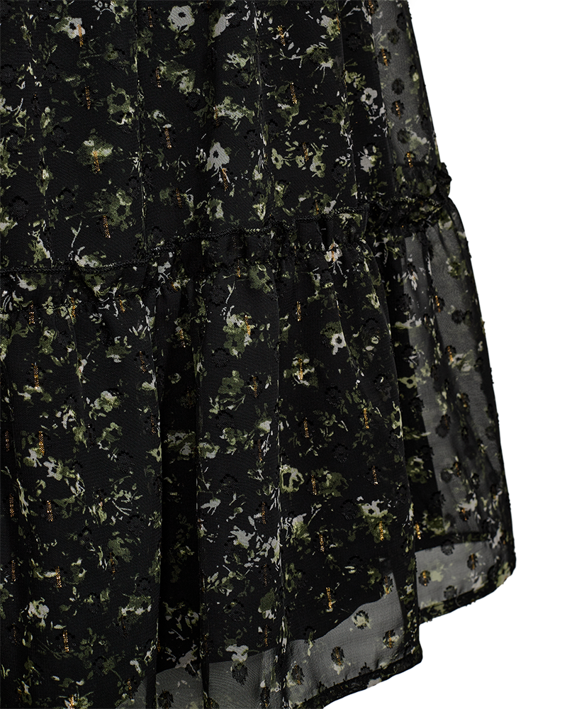 FQSANDA - SKIRT - BLACK AND GREEN