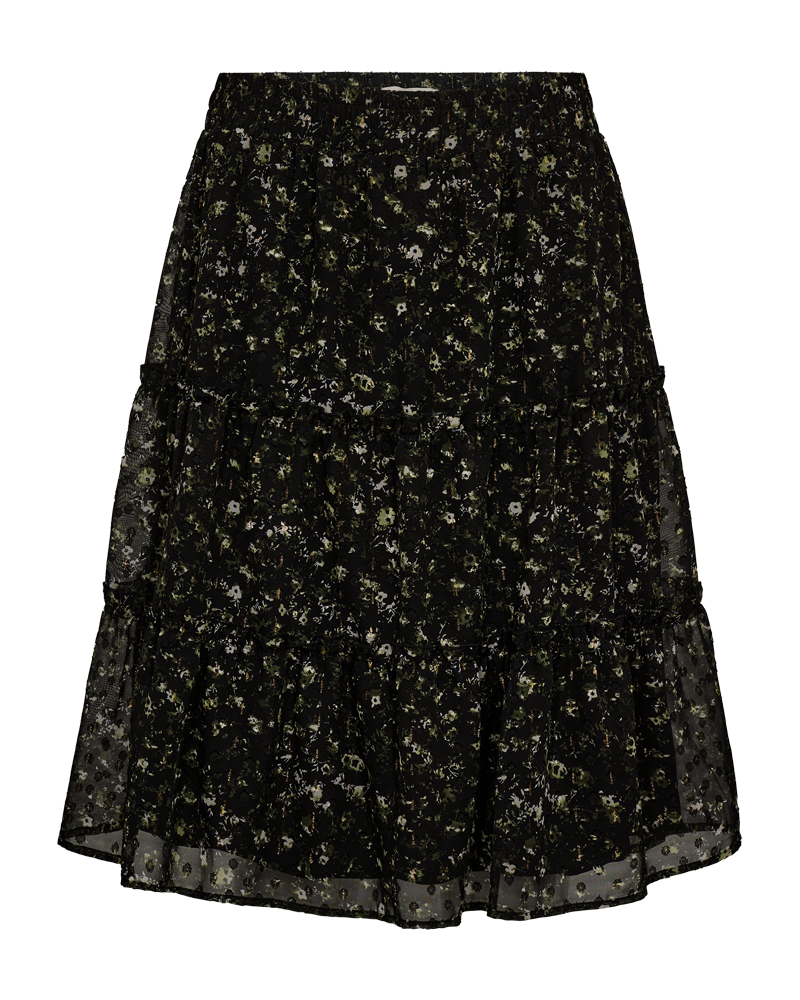 FQSANDA - SKIRT - BLACK AND GREEN