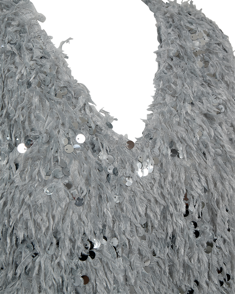 FQNOLLA - BLOUSE WITH SEQUINS - GREY