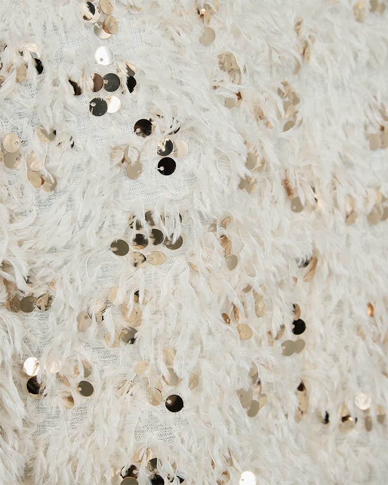FQNOLLA - BLOUSE WITH SEQUINS - BEIGE