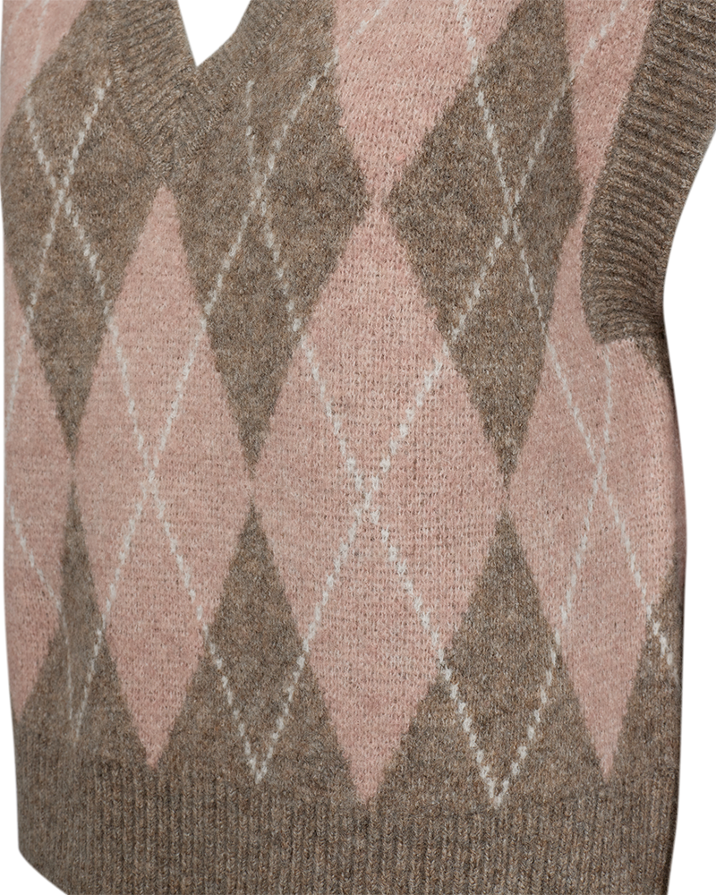Fqargyle - Waistcoat - Rose en Brown