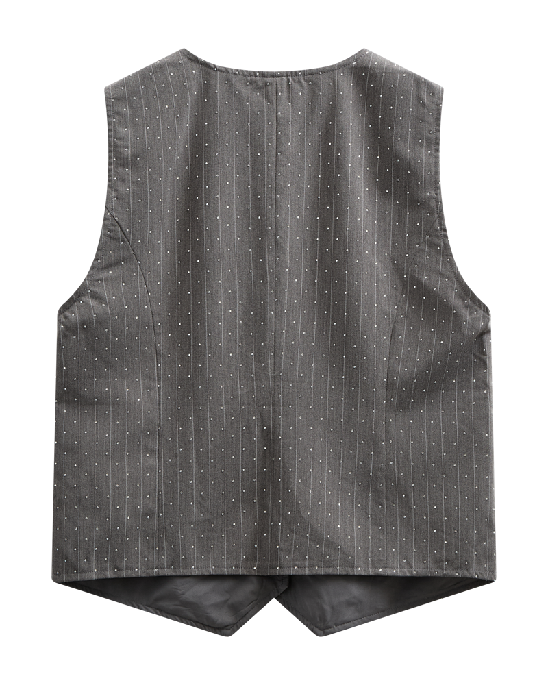 FQWIDY - WAISTCOAT - WHITE AND GREY