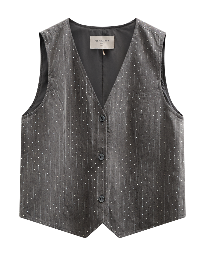 FQWIDY - WAISTCOAT - WHITE AND GREY