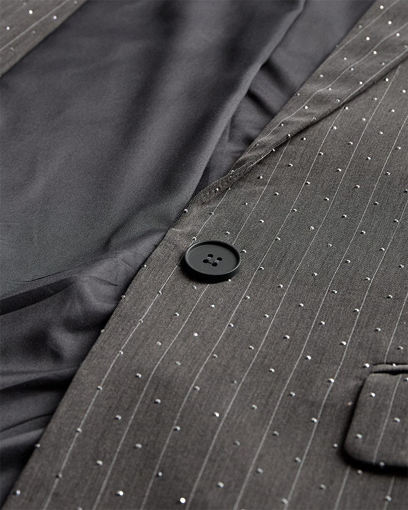 FQWIDY - BLAZER - WHITE AND GREY